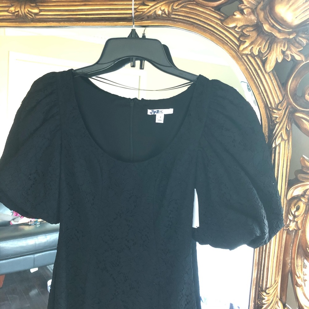 $990 Zac Posen Terry Lace Puff-Sleeve Cocktail - Picture 5 of 12